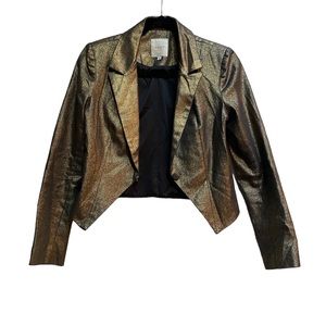 Michelle Mason Gold cropped Blazer